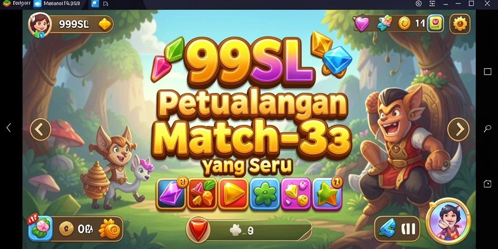 Screenshot gameplay 99SL menampilkan kombinasi permata yang cerah dan menarik.