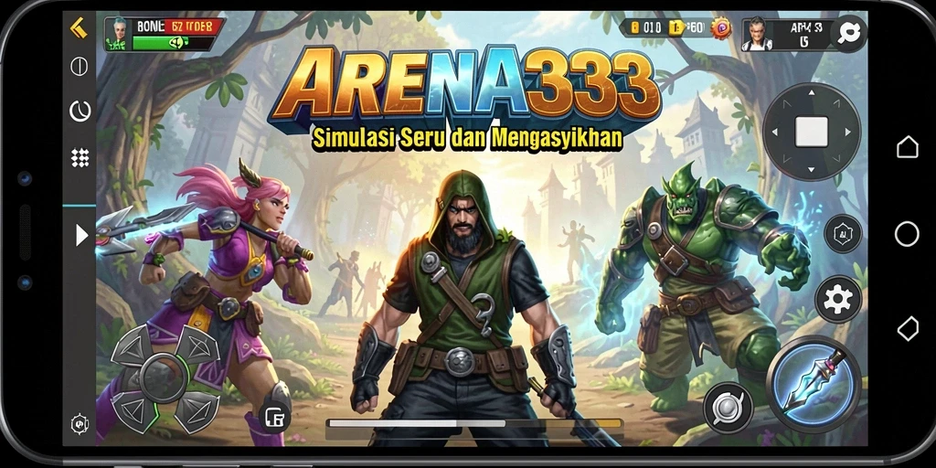 Tampilan gameplay menarik dari ARENA333 dengan elemen simulasi yang mendalam.
