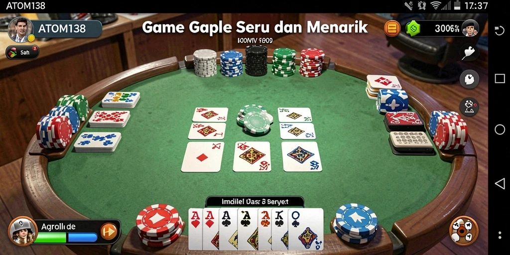 Tampilan menarik gameplay Gaple di ATOM138.