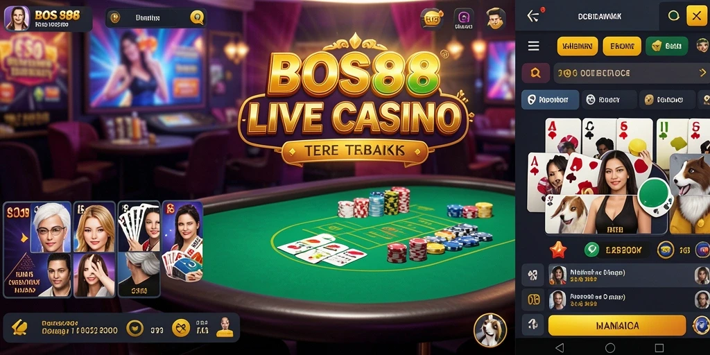 Tampilan menarik gameplay Live Casino di BOS88.