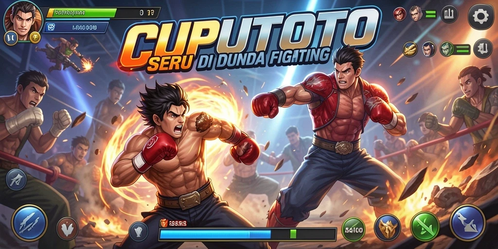 Tampilan mendebarkan pertarungan di CUPUTOTO dengan karakter yang epik.