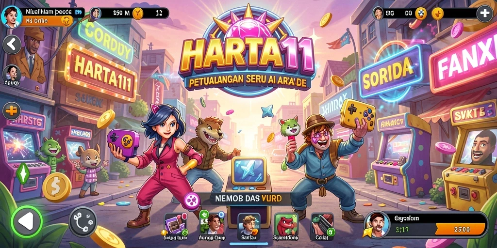 Tangkapan layar HARTA11 menunjukkan aksi seru gameplay Arcade yang mendebarkan.