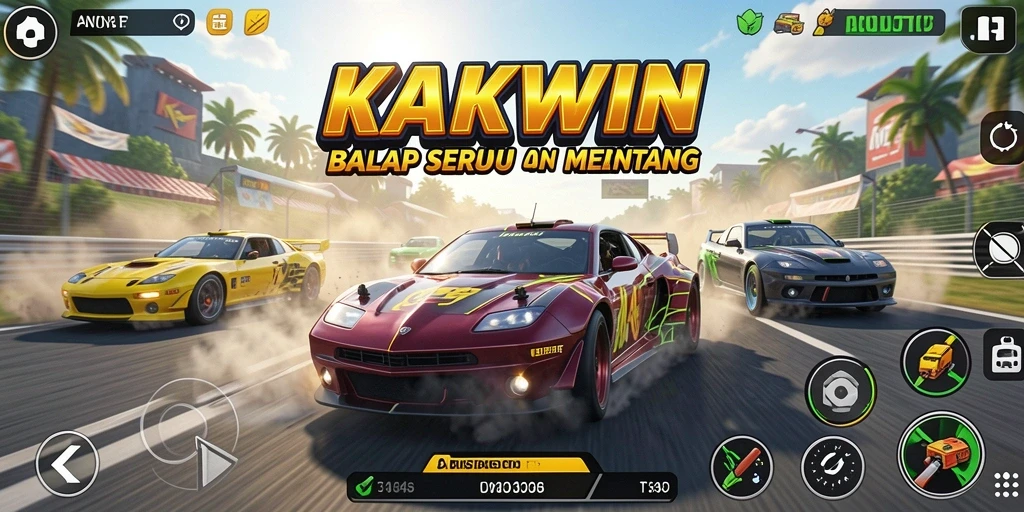 Tampilan gameplay yang seru dan mendebarkan dalam KAKWIN.