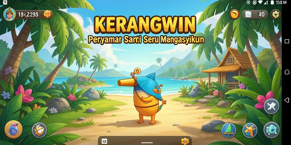 Tampilan gameplay KERANGWIN yang ceria dan mengasyikkan.