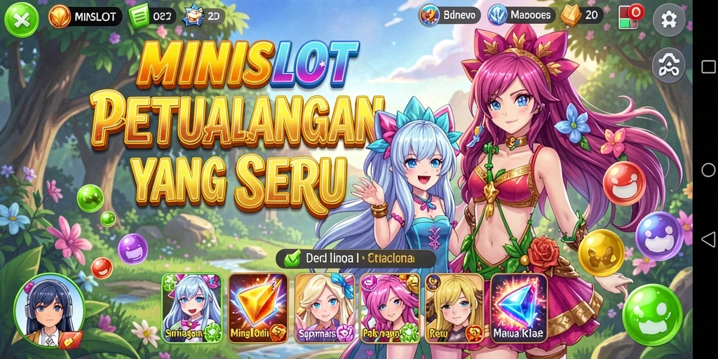 Tampilan gameplay seru dari MINISLOT dengan karakter Anime.