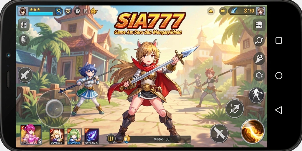 Screenshot gameplay SIA777 menampilkan pertarungan karakter Anime yang seru.