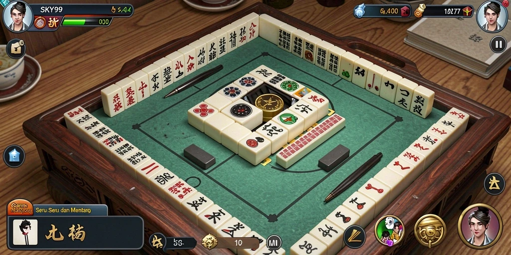 Tampilan gameplay Mahjong yang menakjubkan di SKY99.