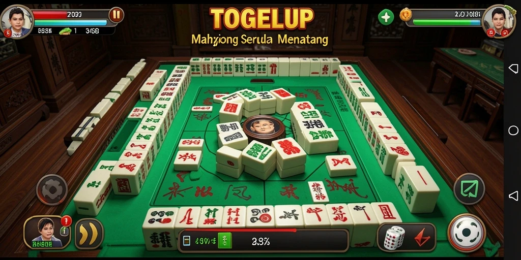 Tampilan gameplay menarik dari TOGELUP dengan ubin Mahjong berwarna-warni.