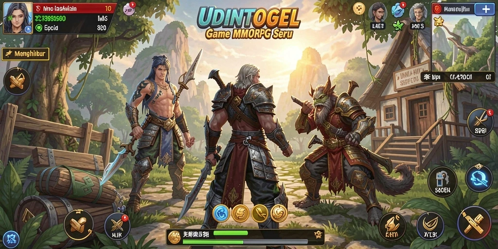 Tampilan gameplay mendebarkan dari UDINTOGEL yang menampilkan pertarungan seru.