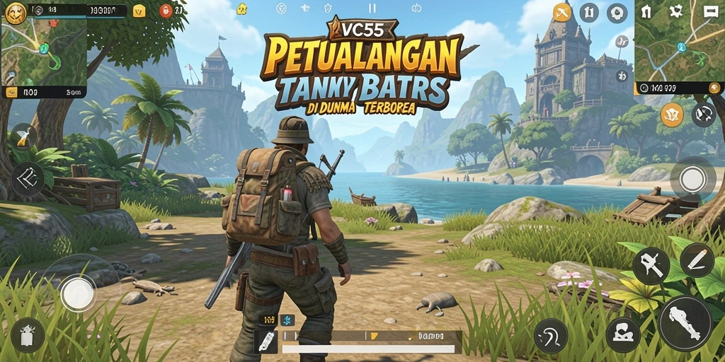 Screenshot menunjukkan gameplay VC55 di dunia terbuka yang luas dan dinamis.