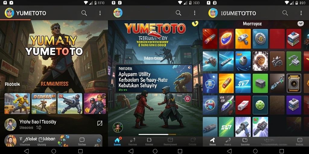 Tampilan utama YUMETOTO yang menunjukkan fitur Utility yang bermanfaat.